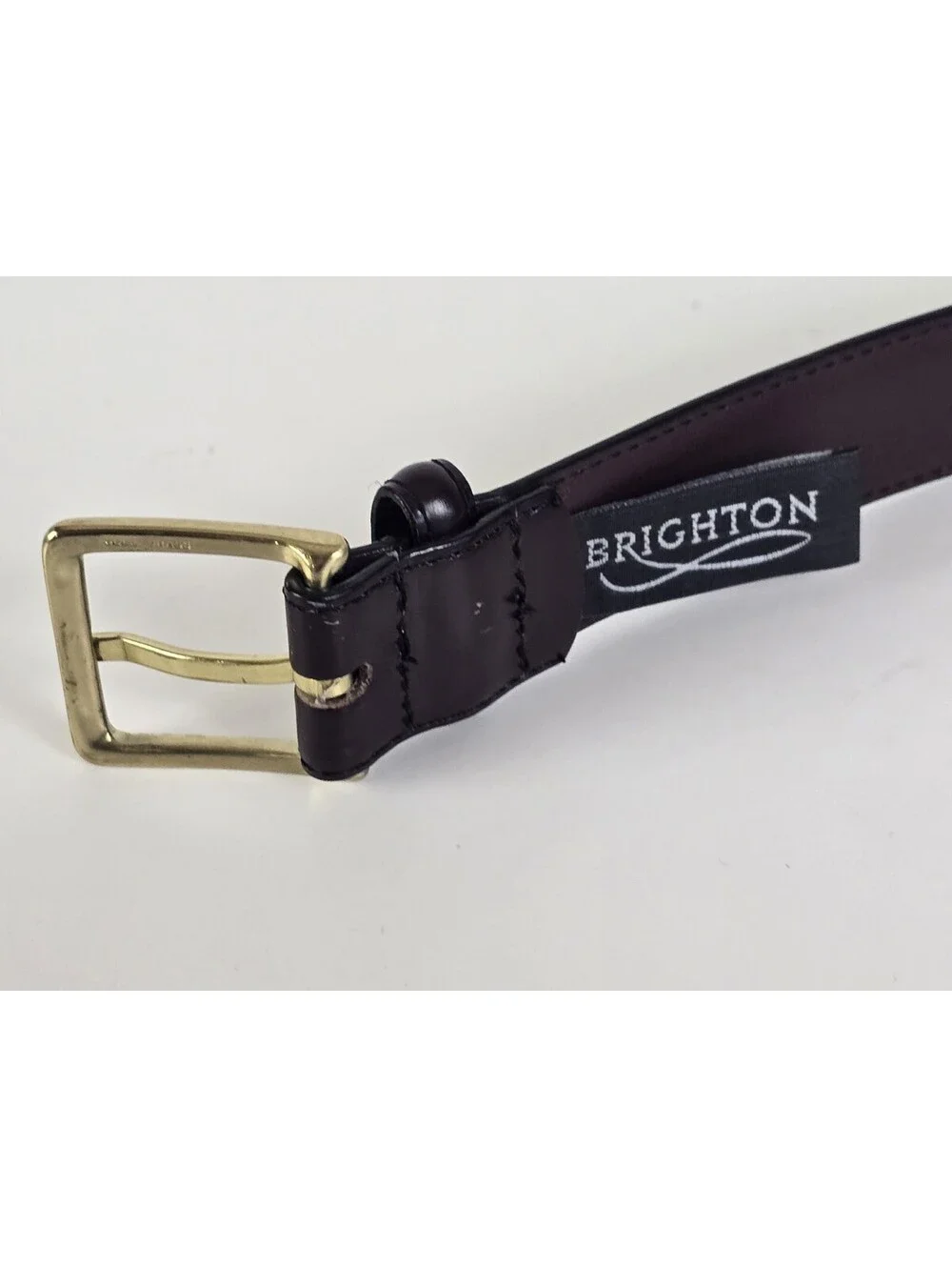 BRIGHTON Brown English Calf Glove Leather Belt Brass Buckle Size 40 , 33813